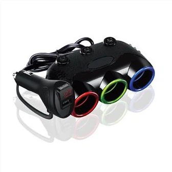 Way Auto Sockets Encendedor de cigarrillos Adaptador de corriente Divisor de enchufe